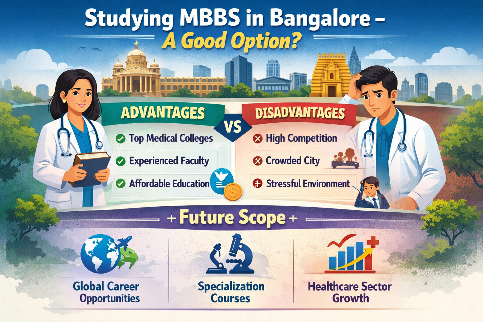 Is Studying MBBS in Bangalore a Good Option To Consider? Advantages, Disadvantages and Future Scope